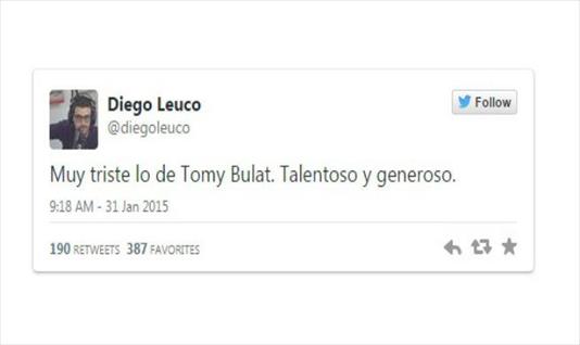 La despedida de los famosos a Tomás Bulat en Twitter
